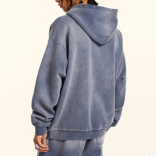 Custom Vintage Oversized Fleece Hoodie | Washed & DTG & Freehand Graffiti | 332G Fleece Fabric | OEM/ODM