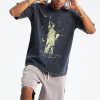 Custom Vintage Oversized Graphic T-shirts | Statue of Liberty Print | 250G 100% Cotton Fabric | OEM/DOM