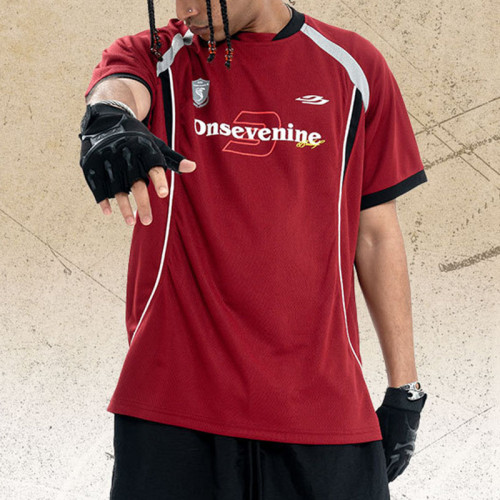 Custom Oversized Fit Mesh T-shirt | Jersey T-shirt | Patchwork & Screen Printing | OEM/ODM