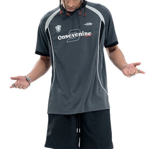Custom Oversized Fit Mesh T-shirt | Jersey T-shirt | Patchwork & Screen Printing | OEM/ODM