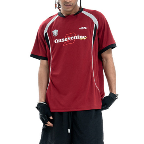 Custom Oversized Fit Mesh T-shirt | Jersey T-shirt | Patchwork & Screen Printing | OEM/ODM