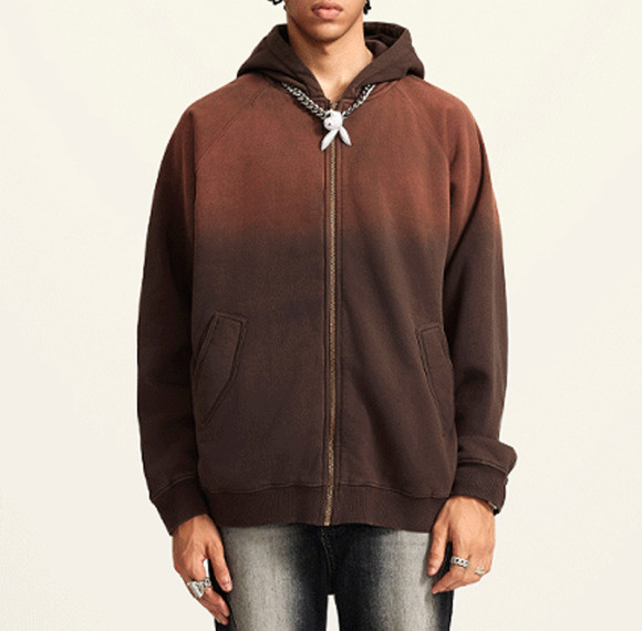 Custom Fleece Full Zip Hoodies | Sun Faded | 370g Fleece Fabric | OEM/ODM