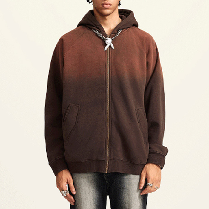 Custom Fleece Full Zip Hoodies | Sun Faded | 370g Fleece Fabric | OEM/ODM