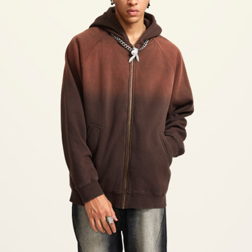 Custom Fleece Full Zip Hoodies | Sun Faded | 370g Fleece Fabric | OEM/ODM