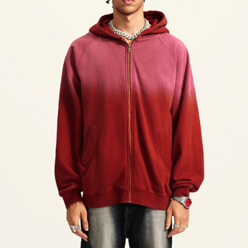 Custom Fleece Full Zip Hoodies | Sun Faded | 370g Fleece Fabric | OEM/ODM