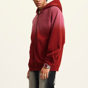 Custom Fleece Full Zip Hoodies | Sun Faded | 370g Fleece Fabric | OEM/ODM