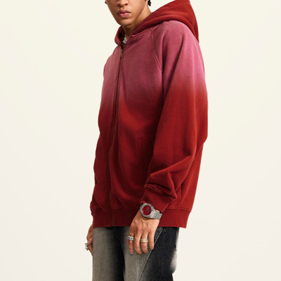 Custom Fleece Full Zip Hoodies | Sun Faded | 370g Fleece Fabric | OEM/ODM