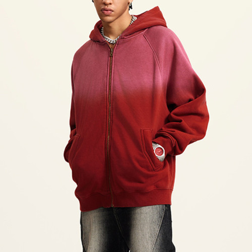 Custom Fleece Full Zip Hoodies | Sun Faded | 370g Fleece Fabric | OEM/ODM