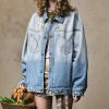 Custom Vintage Washed Denim Jacket | Floral Embroidery Print | Washed Denim Fabric | Support OEM/ODM