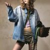 Custom Vintage Washed Denim Jacket | Floral Embroidery Print | Washed Denim Fabric | Support OEM/ODM