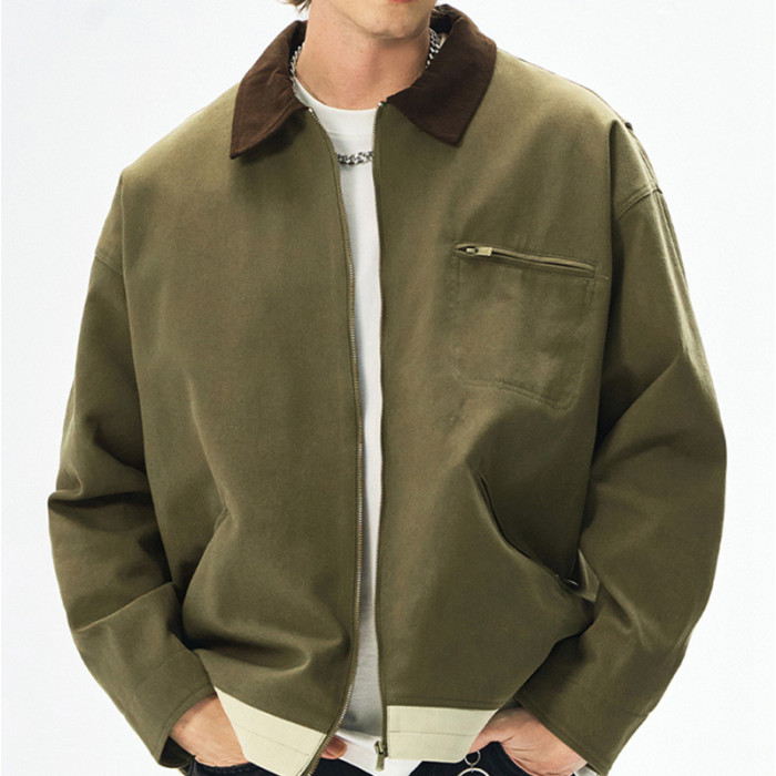 Custom Vintage Detroit Jacket | Washed & Patchwork Process | Patchwork Fabric | Support OEM, ODM