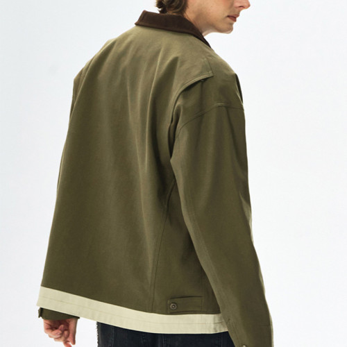 Custom Vintage Detroit Jacket | Washed & Patchwork Process | Patchwork Fabric | Support OEM, ODM