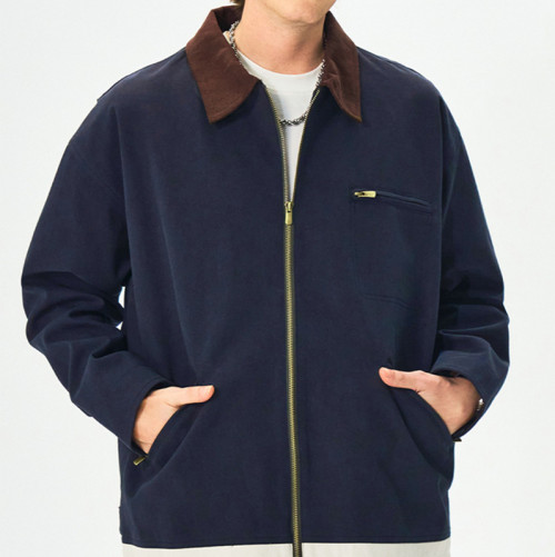 Custom Vintage Detroit Jacket | Washed & Patchwork Process | Patchwork Fabric | Support OEM, ODM