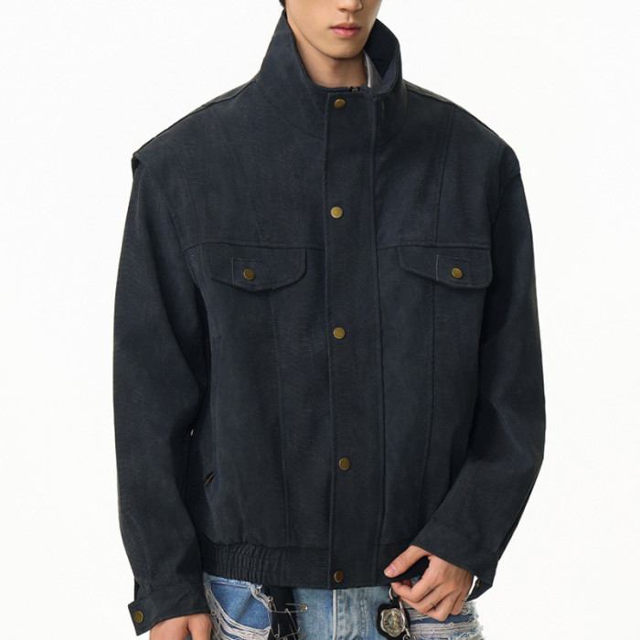 Custom Vintage Leather Jacket | Washed | Leather Fabric | Support OEM/ODM