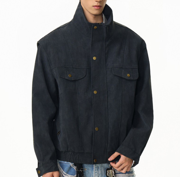 Custom Vintage Leather Jacket | Washed | Leather Fabric | Support OEM/ODM