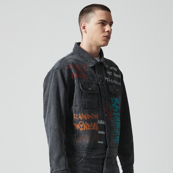 Custom Vintage Washed Denim Jacket | Washed & DTG Print | 100% Cotton Denim Fabric | OEM/ODM