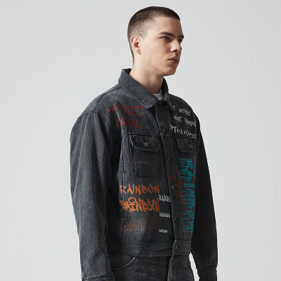 Custom Vintage Washed Denim Jacket | Washed & DTG Print | 100% Cotton Denim Fabric | OEM/ODM