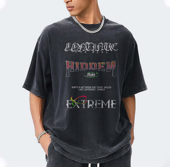 Custom Vintage Washed T-shirt | Washed & DTG Letter Print & Distressed | 100% Cotton | OEM/ODM T-shirts