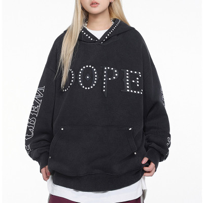 Custom Vintage Boxy Hoodie | Washed & Puff Print | Blended Fabric | OEM/ODM