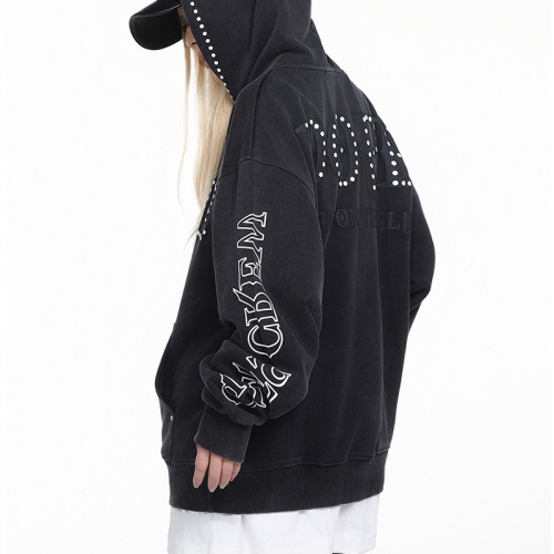 Custom Vintage Boxy Hoodie | Washed & Puff Print | Blended Fabric | OEM/ODM