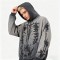 Custom Vintage Gray Washed Cotton Blend Hoodie | Digital Print | Artistic Spray | OEM Manufacturer