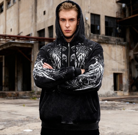 Streetwear Washed Vintage Zip-up Hoodies | Vintage Street Style | Custom Streetwear Manufacturer |Support OEM