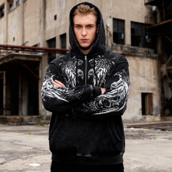 Streetwear Washed Vintage Zip-up Hoodies | Vintage Street Style | Custom Streetwear Manufacturer |Support OEM