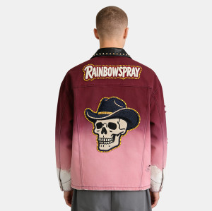 Custom Vintage Washed Spray Workwear Jacket | Rivet & Rhinestone | Distressed Work Jacket | OEM Jacket