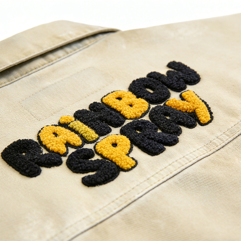  Vintage Distressed Patchwork Workwear Jacket