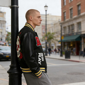 Custom Vintage Towel Embroidery Baseball Jacket | Screen Print | PU Leather Fabric | Custom Streetwear Manufacturer