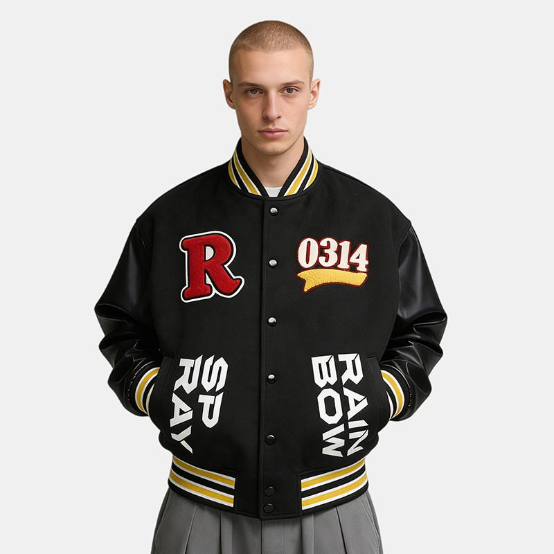 Custom Vintage Towel Embroidery Baseball Jacket