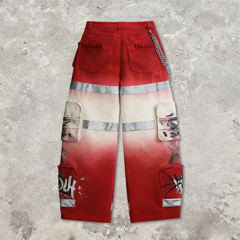 Custom Washed Digital Print Cargo Pants