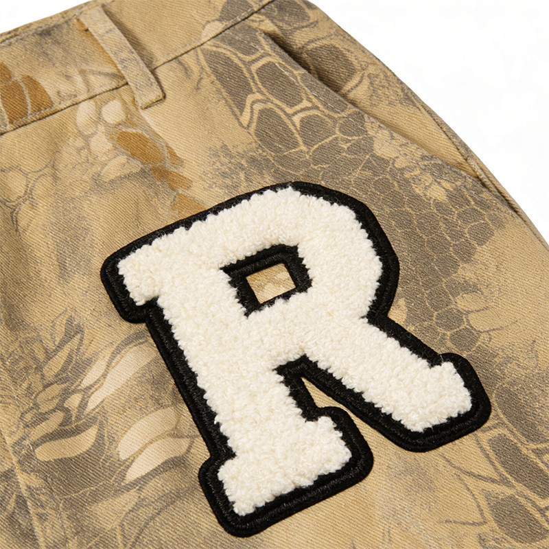 Custom Towel & Applique Embroidery Cargo Pants
