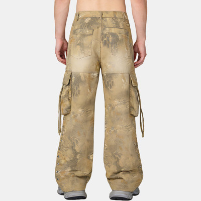 Custom Towel & Applique Embroidery Cargo Pants | Digital Print  | Custom Streetwear Manufacturer