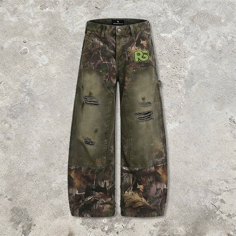Custom Camouflage Applique Embroidery Cargo Pants