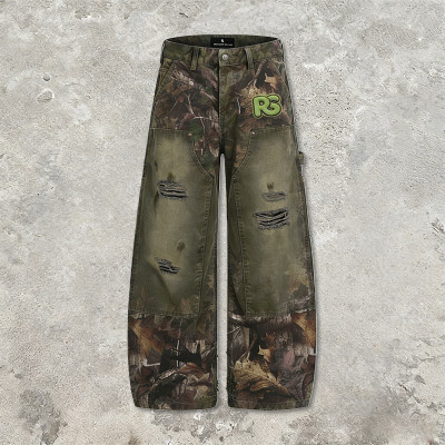 Custom Camouflage Applique Embroidery Cargo Pants | Rivet | Digital Print | Custom Streetwear Manufacturer