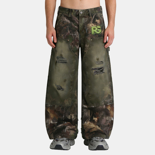 Custom Camouflage Applique Embroidery Cargo Pants | Rivet | Digital Print | Custom Streetwear Manufacturer