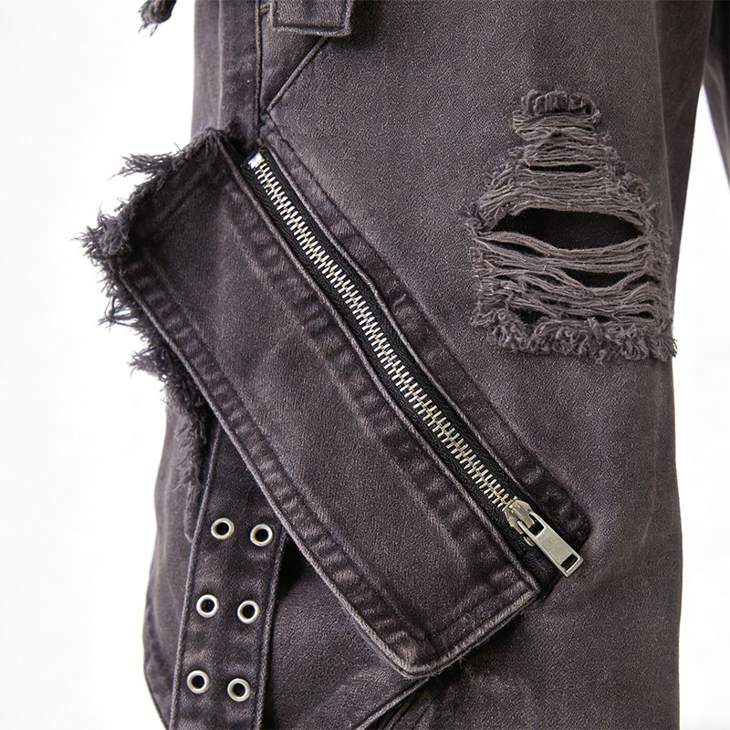 Original Design Patch Embroidery Rivet Cargo Pants