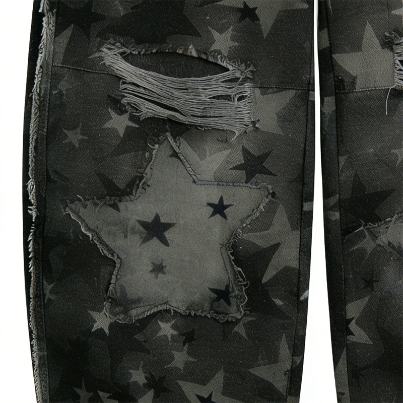Original Design Digital Print Rivet Cargo Pants