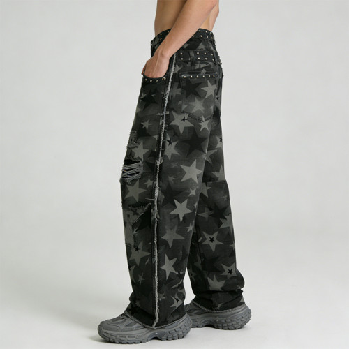 Original Design Digital Print Rivet Cargo Pants |  Patch Embroidery | Custom Streetwear Manufacturer