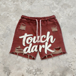 Original Design Washed Distressed Abraded Shorts |  Patch Embroidery | Custom Streetwear Manufacturer