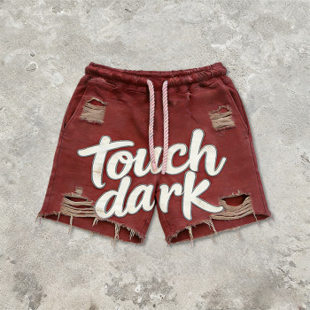 Original Design Washed Distressed Abraded Shorts |  Patch Embroidery | Custom Streetwear Manufacturer