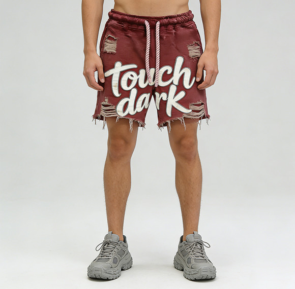 Original Design Washed Distressed Abraded Shorts | Patch Embroidery | Custom Streetwear Manufacturer