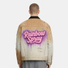Custom Vintage Distressed Workwear Jacket with Towel Embroidery | Rhinestone | Spray Color | OEM/ODM