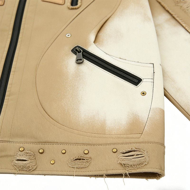 Custom Vintage Distressed Spray Paint Workwear Jacket