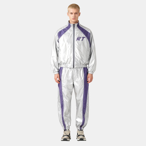 Custom Vintage Metallic Color Block Sweatpants Set | Screen Print | OEM/ODM