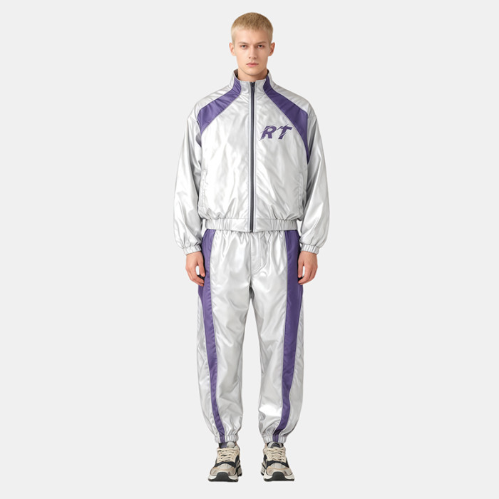 Custom Vintage Metallic Color Block Sweatpants Set | Screen Print | OEM/ODM