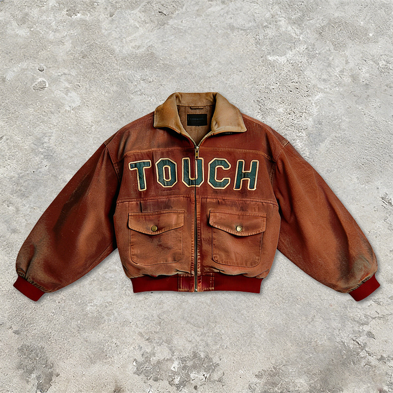 Custom Technical Washed Cargo Brown Jacket