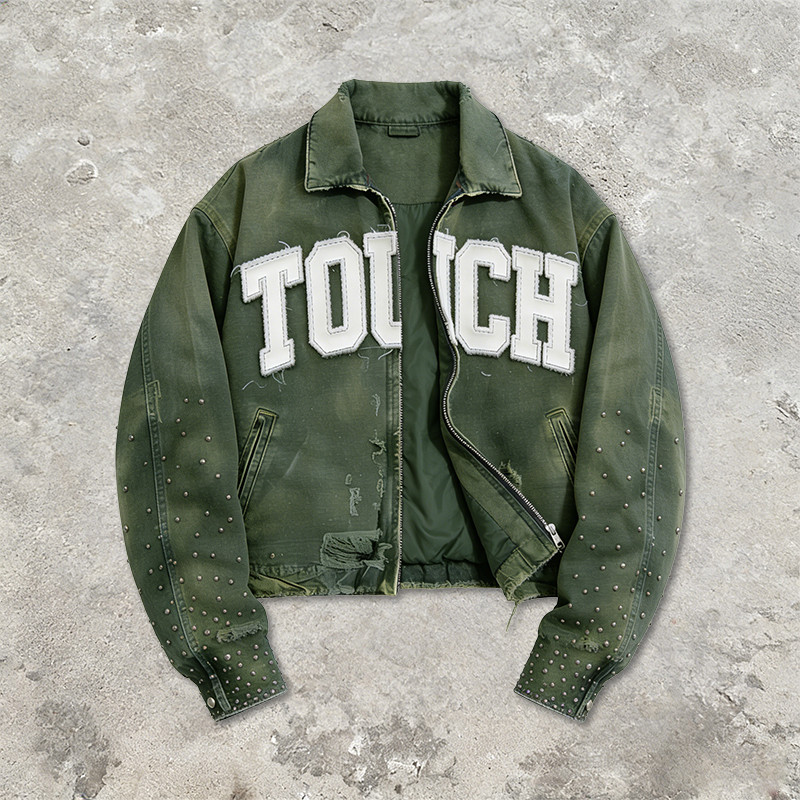 Custom Tech Cargo Distressed Ripped Jacket