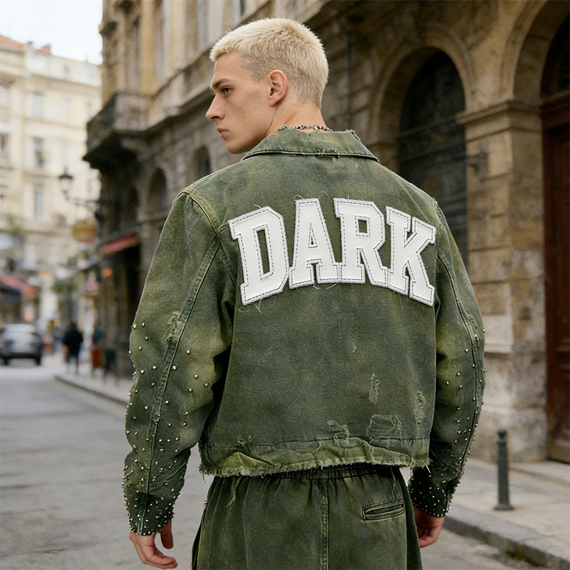 Custom Tech Cargo Distressed Ripped Jacket